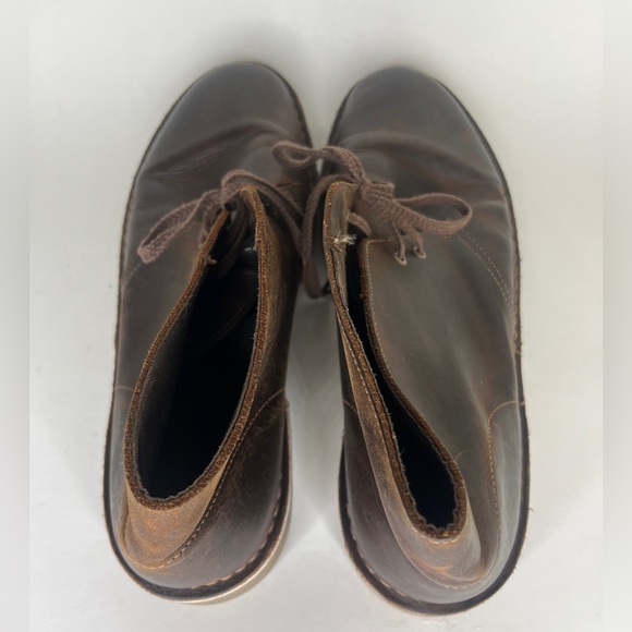Clarks Bushacre Mens Size 12M Brown Leather Chukka Lace Up...
